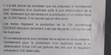 Duplicata de CNI : La colère de la DAF