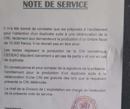 Duplicata de CNI : La colère de la DAF 1 Duplicata de CNI : La colère de la DAF