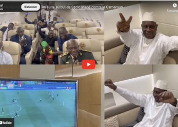 Sénégal-Cameroun : Le Président Macky Sall, à bord de son avion, n’a pas caché sa joie suite au but de Sadio Mané