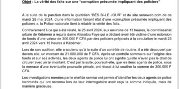Affaire des deux agents et la fille de Mansour Faye : La Police parle plutôt d&rsquo;extorsion de fonds