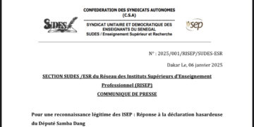 Polémique sur les ISEP : le SUDES/ESR recadre le député Samba Dang 5 Polémique sur les ISEP : le SUDES/ESR recadre le député Samba Dang