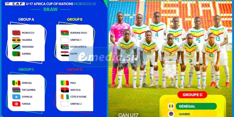 CAN U17 Maroc 2025 : Le Sénégal hérite de la Gambie, de la Somalie et de la Tunisie