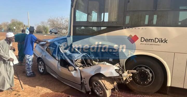 5 morts et 2 blessés dans une collision entre un bus Dem Dikk et une Peugeot 406 sur l'axe Linguère-Matam 1 FB IMG 1743678958687