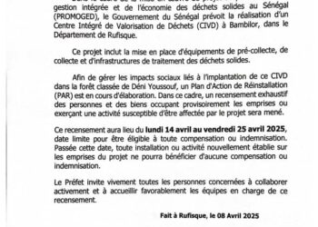PROMOGED : Réalisation d'un Centre Intégré de Valorisation de Déchets (CIVD) à Bambilor, dans le département de Rufisque 2 IMG 20250412 WA02591