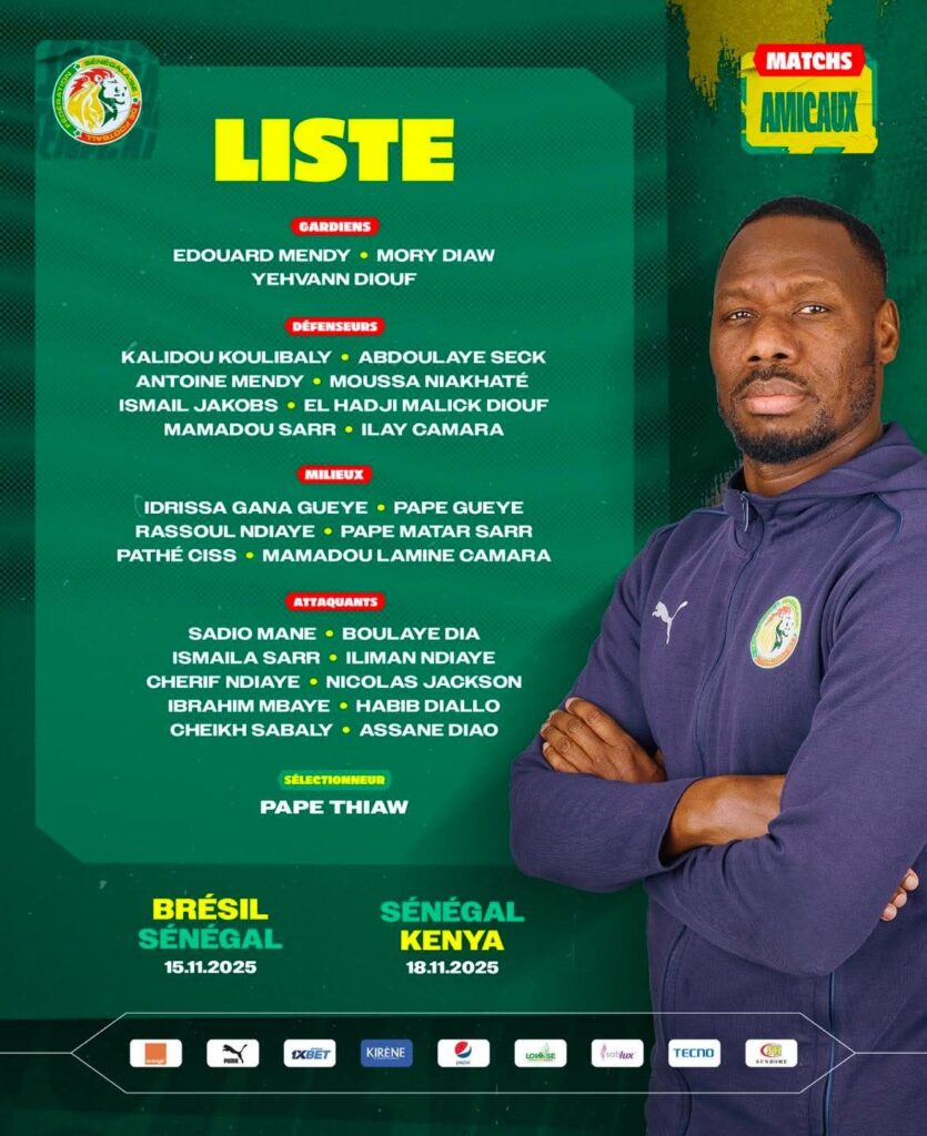 Matchs amicaux contre le Brésil et le Kenya : Pape Thiaw dévoile sa liste entre retours, nouveautés et absences 2 fb img 17624271293152017926038156898786