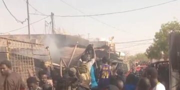 Kaffrine : un violent incendie ravage le marché central, plusieurs cantines détruites