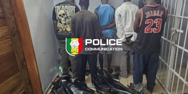 Guinaw Rail : six individus arrêtés pour vol de motos, recel et association de malfaiteurs