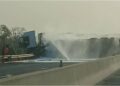 Un camion-citerne en feu bloque l&rsquo;Autoroute de l&rsquo;Avenir à hauteur de Diamniadio